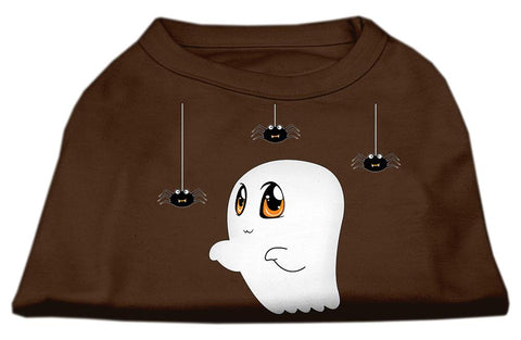 Sammy The Ghost Screen Print Dog Shirt Brown Lg (14)