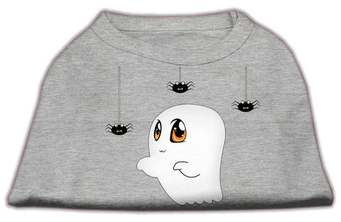 Sammy The Ghost Screen Print Dog Shirt Grey Lg (14)