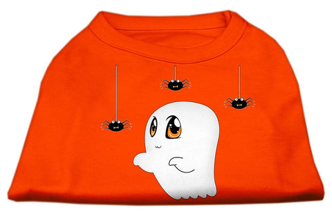 Sammy The Ghost Screen Print Dog Shirt Orange Lg (14)