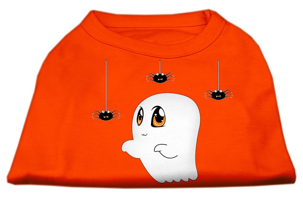 Sammy The Ghost Screen Print Dog Shirt Orange Med (12)