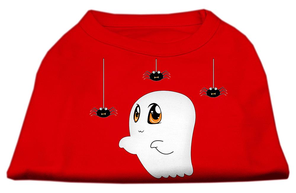 Sammy The Ghost Screen Print Dog Shirt Red Med (12)