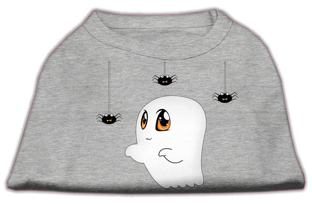 Sammy The Ghost Screen Print Dog Shirt Grey Sm (10)