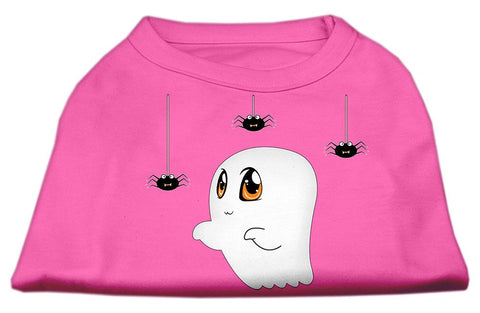 Sammy The Ghost Screen Print Dog Shirt Bright Pink Xs (8)