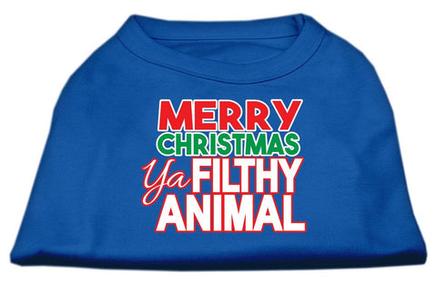 Ya Filthy Animal Screen Print Pet Shirt Blue Lg (14)