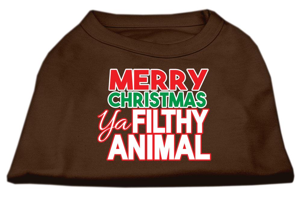 Ya Filthy Animal Screen Print Pet Shirt Brown Lg (14)