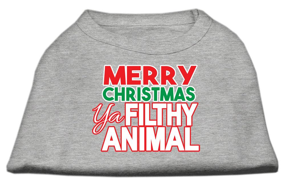 Ya Filthy Animal Screen Print Pet Shirt Grey Lg (14)