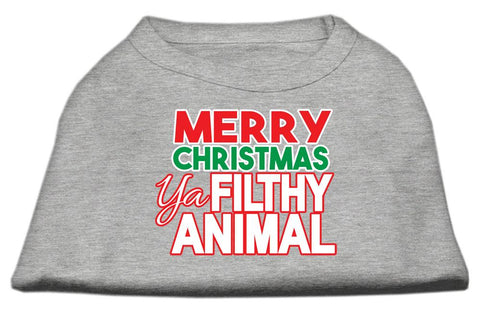 Ya Filthy Animal Screen Print Pet Shirt Grey Lg (14)