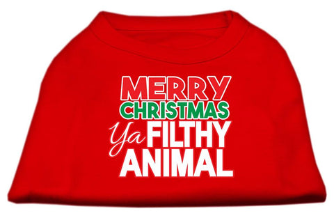 Ya Filthy Animal Screen Print Pet Shirt Red Lg (14)