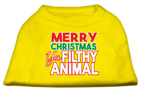 Ya Filthy Animal Screen Print Pet Shirt Yellow Lg (14)