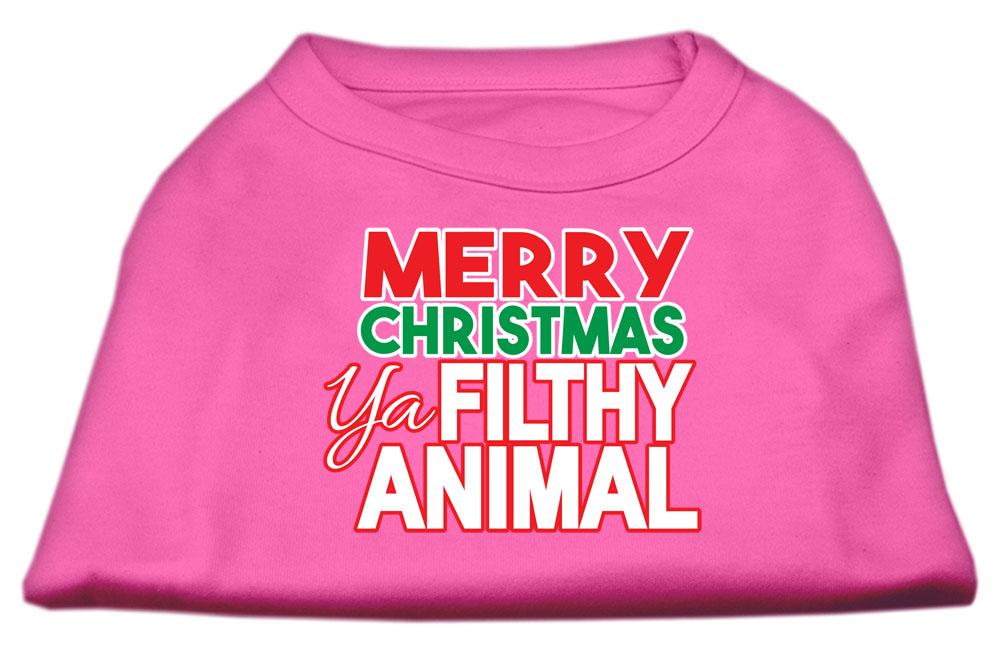 Ya Filthy Animal Screen Print Pet Shirt Bright Pink Med (12)