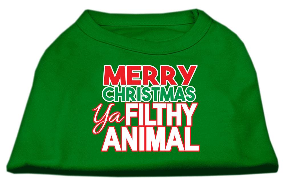 Ya Filthy Animal Screen Print Pet Shirt Emerald Green Xs (8)