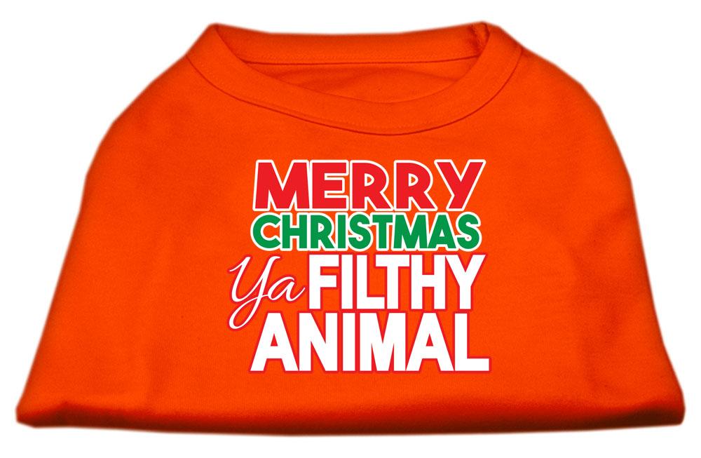 Ya Filthy Animal Screen Print Pet Shirt Orange Xs (8)