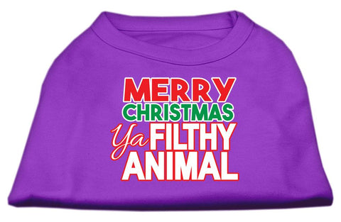 Ya Filthy Animal Screen Print Pet Shirt Purple Xs (8)