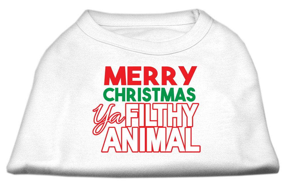 Ya Filthy Animal Screen Print Pet Shirt White Xs (8)