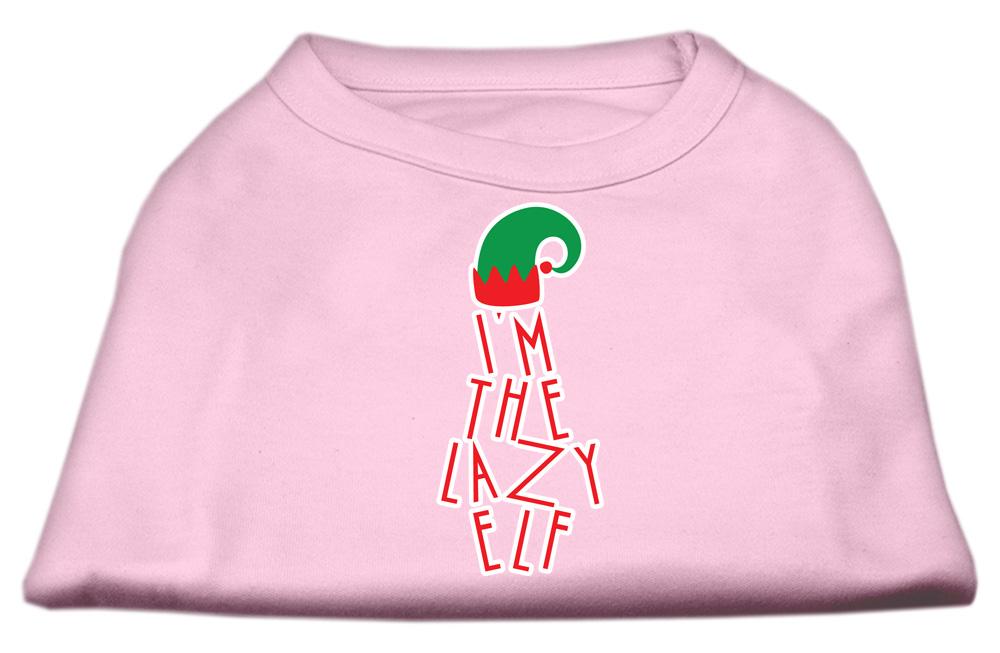 Lazy Elf Screen Print Pet Shirt Light Pink Lg (14)