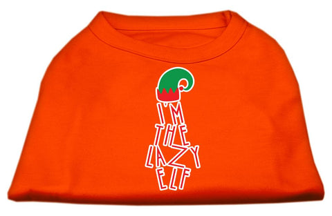 Lazy Elf Screen Print Pet Shirt Orange Lg (14)