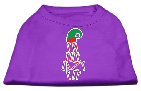 Lazy Elf Screen Print Pet Shirt Purple Lg (14)