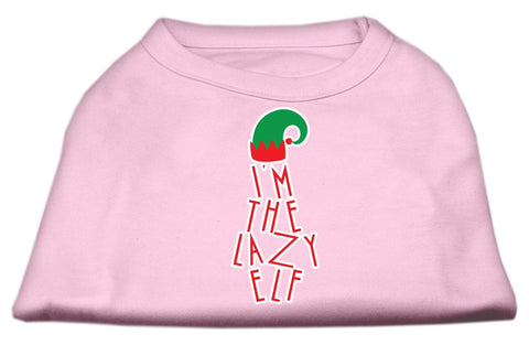 Lazy Elf Screen Print Pet Shirt Light Pink Med (12)