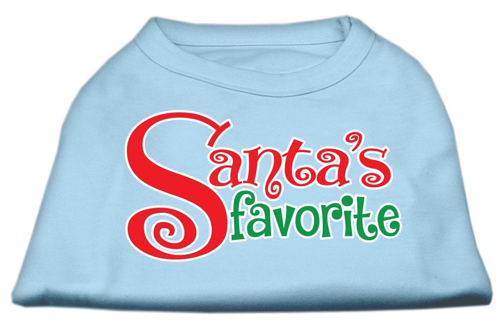 Santas Favorite Screen Print Pet Shirt Baby Blue Lg (14)