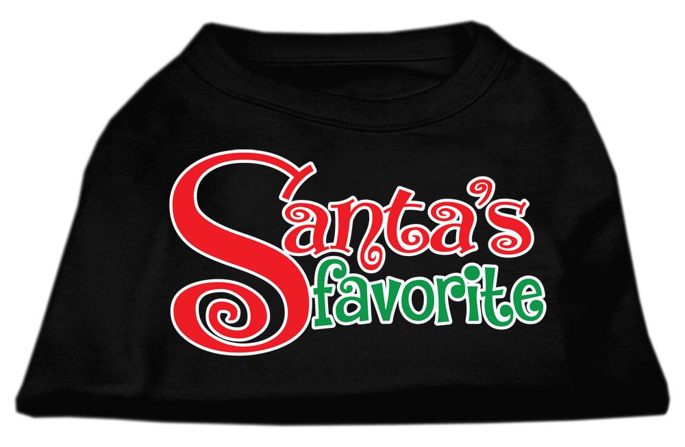 Santas Favorite Screen Print Pet Shirt Black Lg (14)