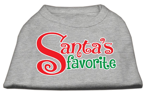 Santas Favorite Screen Print Pet Shirt Grey Lg (14)