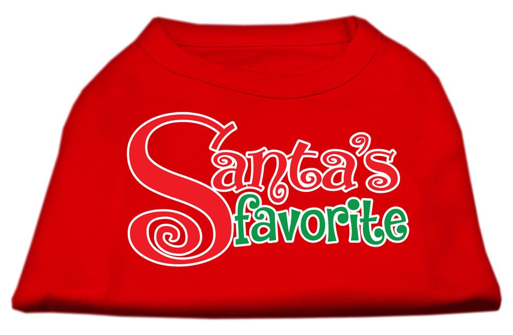 Santas Favorite Screen Print Pet Shirt Red Lg (14)