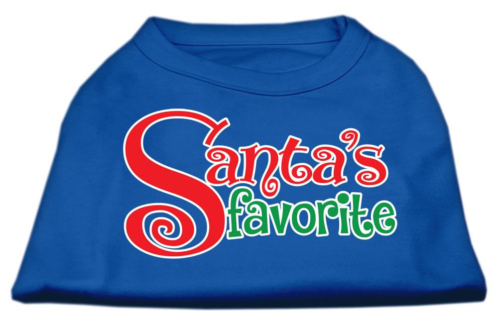 Santas Favorite Screen Print Pet Shirt Blue Xs (8)