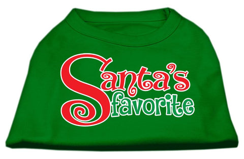 Santas Favorite Screen Print Pet Shirt Emerald Green Xs (8)