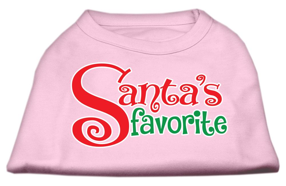 Santas Favorite Screen Print Pet Shirt Light Pink Xs (8)