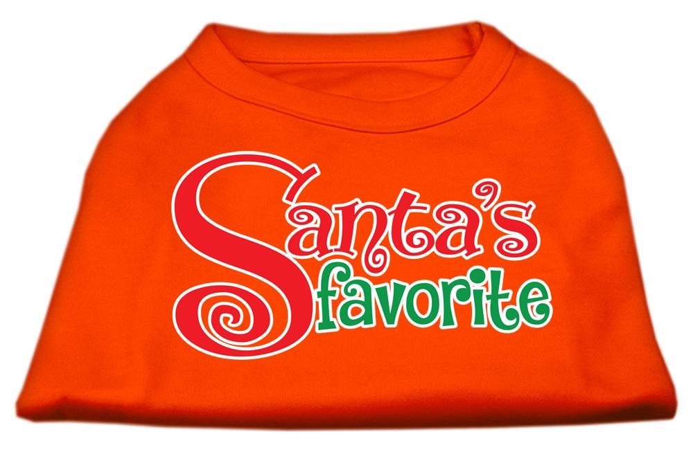 Santas Favorite Screen Print Pet Shirt Orange Xs (8)