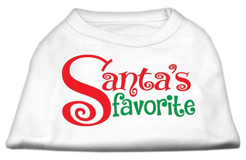 Santas Favorite Screen Print Pet Shirt White Xs (8)