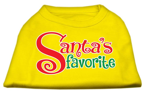 Santas Favorite Screen Print Pet Shirt Yellow Xs (8)