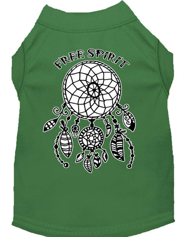 Free Spirit Screen Print Dog Shirt Green Lg (14)