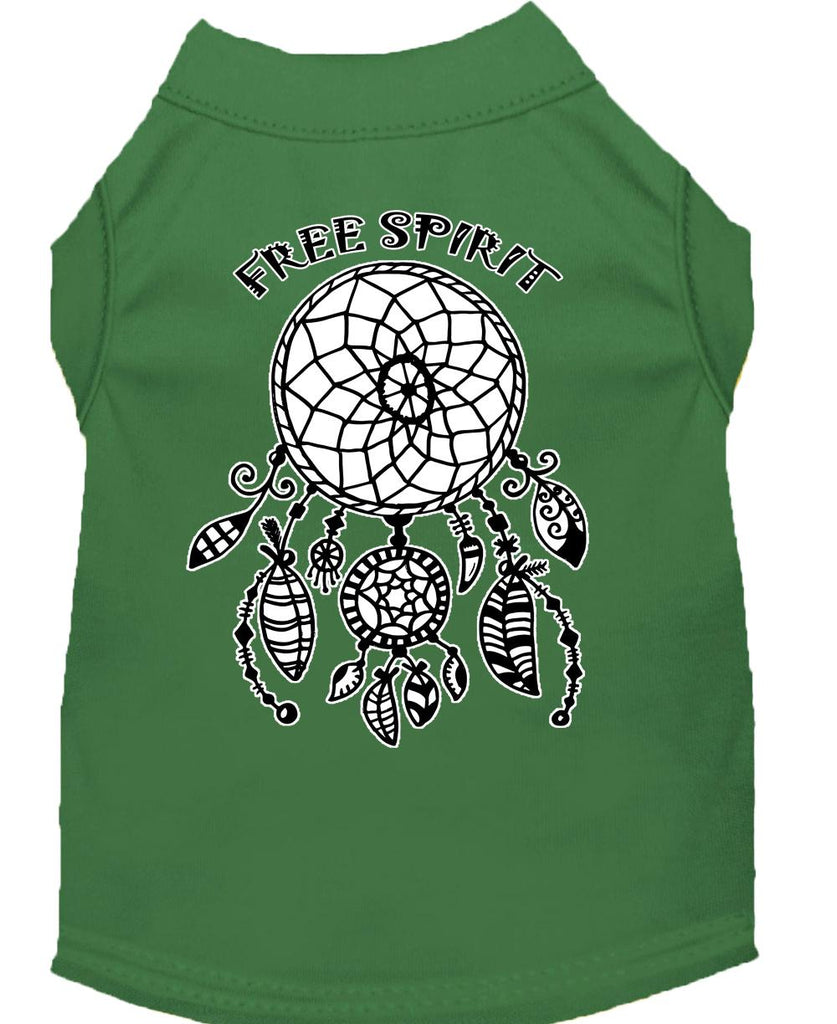 Free Spirit Screen Print Dog Shirt Green Xs (8)