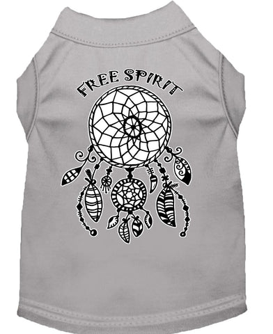 Free Spirit Screen Print Dog Shirt Grey Lg (14)