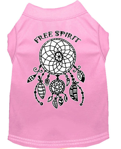 Free Spirit Screen Print Dog Shirt Light Pink Xs (8)