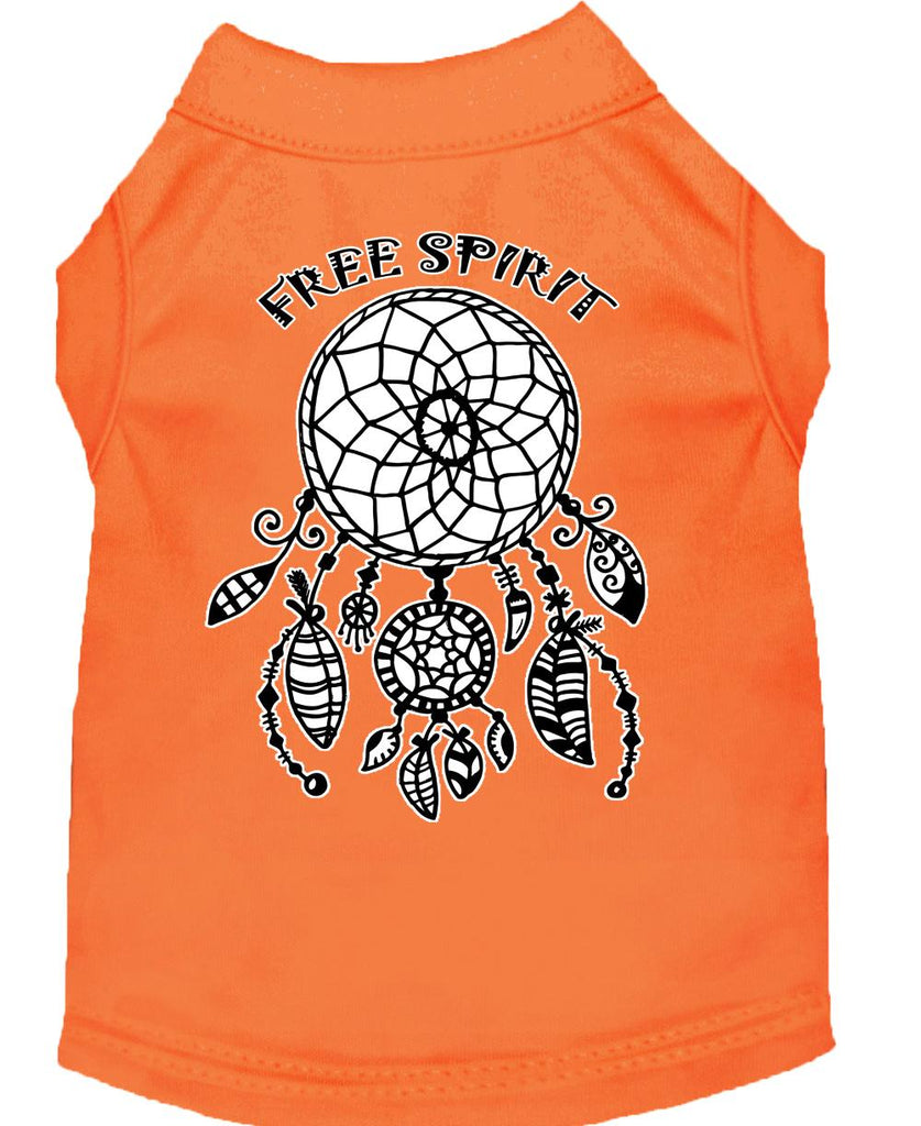 Free Spirit Screen Print Dog Shirt Orange Xs (8)