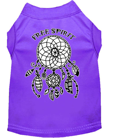 Free Spirit Screen Print Dog Shirt Purple Xs (8)