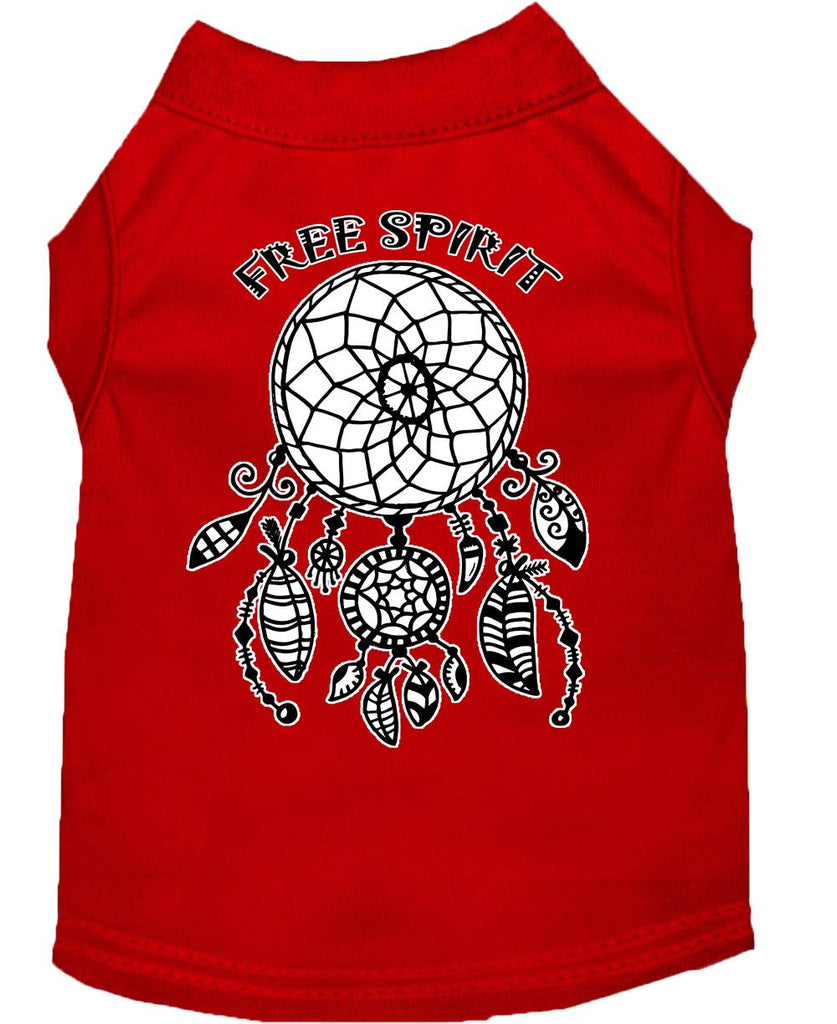 Free Spirit Screen Print Dog Shirt Red Xs (8)