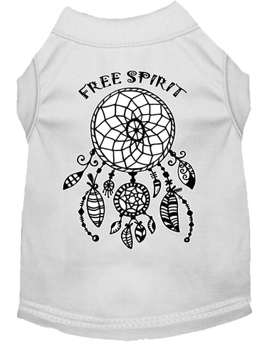 Free Spirit Screen Print Dog Shirt White Lg (14)