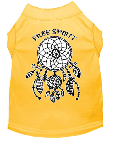 Free Spirit Screen Print Dog Shirt Yellow Xs (8)