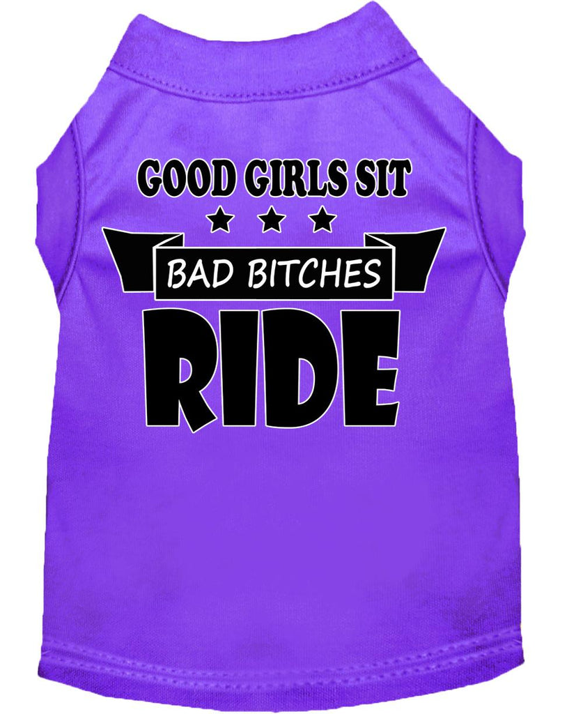 Bitches Ride Screen Print Dog Shirt Purple Lg (14)