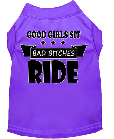 Bitches Ride Screen Print Dog Shirt Purple Xs (8)