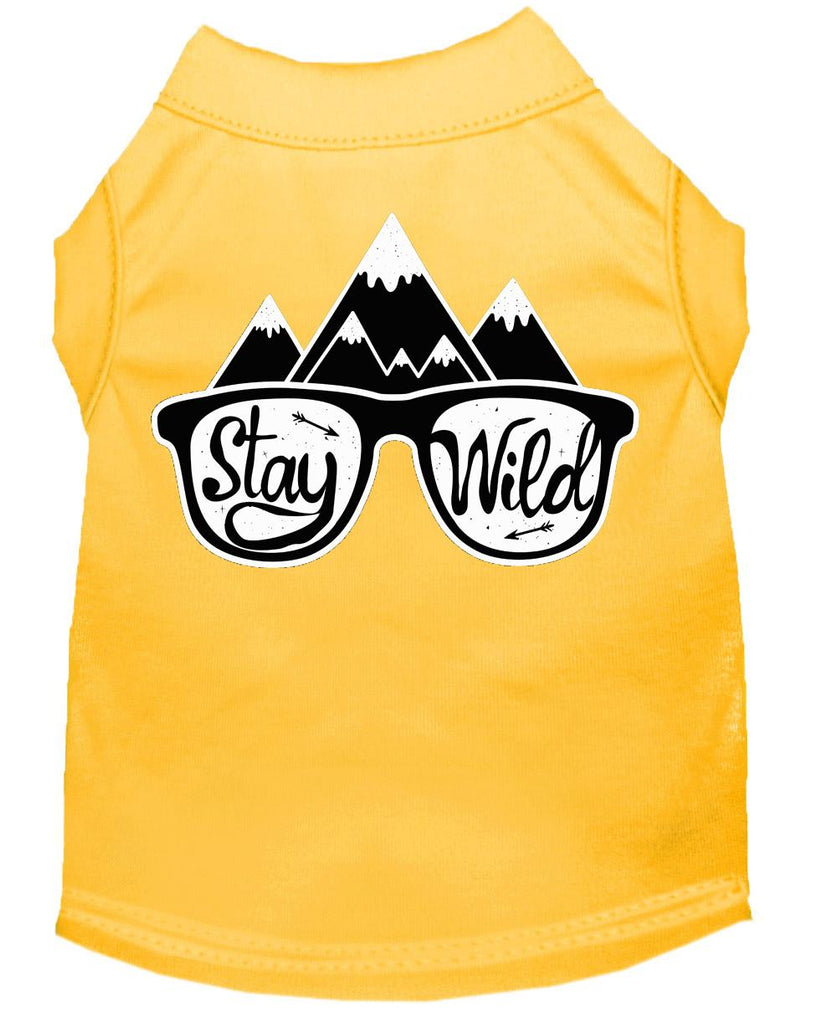 Stay Wild Screen Print Dog Shirt Yellow Xxxl (20)