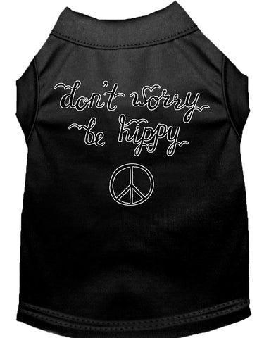 Be Hippy Screen Print Dog Shirt Black Lg (14)