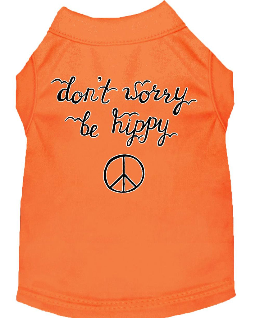 Be Hippy Screen Print Dog Shirt Orange Xs (8)