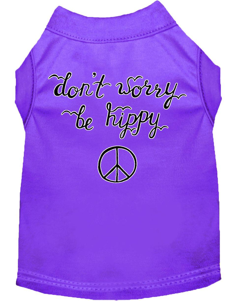 Be Hippy Screen Print Dog Shirt Purple Xs (8)