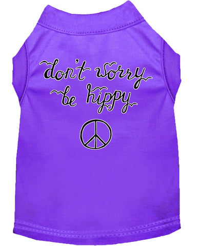 Be Hippy Screen Print Dog Shirt Purple Xs (8)