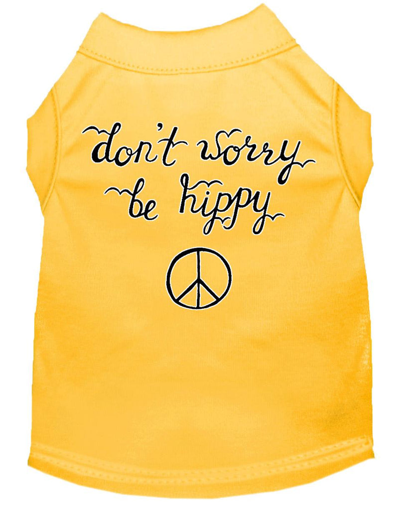 Be Hippy Screen Print Dog Shirt Yellow Xs (8)