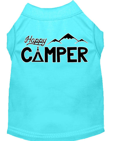 Happy Camper Screen Print Dog Shirt Aqua Xl (16)